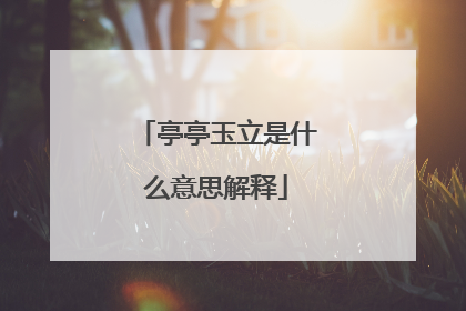 亭亭玉立是什么意思解释