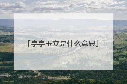 亭亭玉立是什么意思