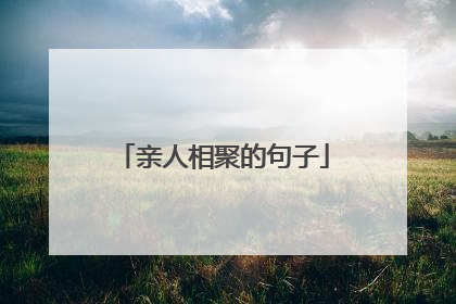 亲人相聚的句子