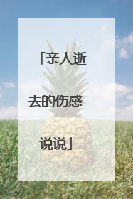 亲人逝去的伤感说说