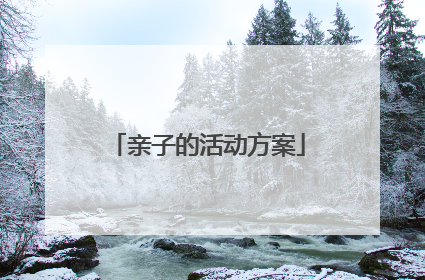 亲子的活动方案