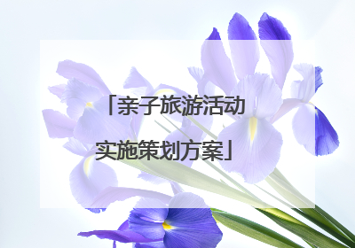 亲子旅游活动实施策划方案