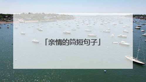 亲情的简短句子