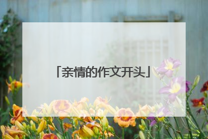 亲情的作文开头