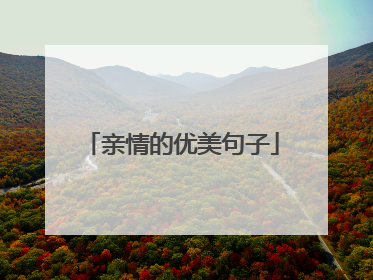 亲情的优美句子