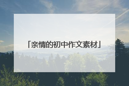 亲情的初中作文素材