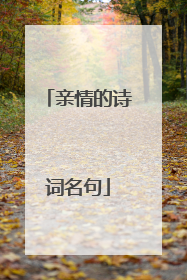 亲情的诗词名句
