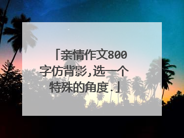 亲情作文800字仿背影,选一个特殊的角度.
