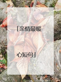 亲情最暖心短句