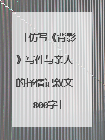 仿写《背影》写件与亲人的抒情记叙文 800字