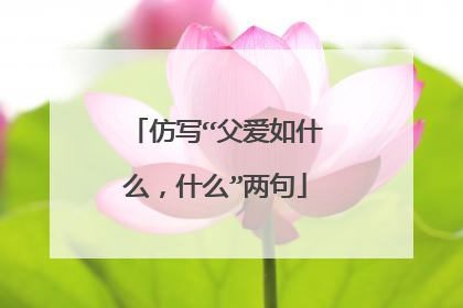 仿写“父爱如什么,什么”两句