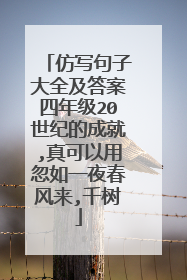 仿写句子大全及答案四年级20世纪的成就,真可以用忽如一夜春风来,千树