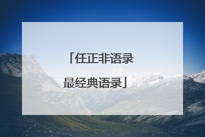 任正非语录最经典语录