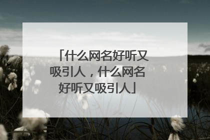 什么网名好听又吸引人,什么网名好听又吸引人