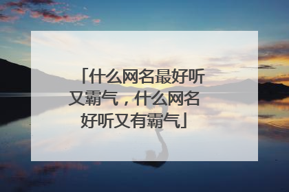 什么网名最好听又霸气，什么网名好听又有霸气