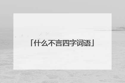什么不言四字词语