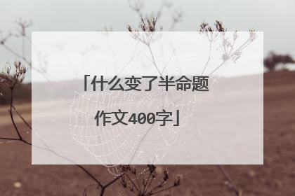 什么变了半命题作文400字