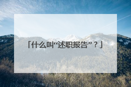 什么叫“述职报告”？