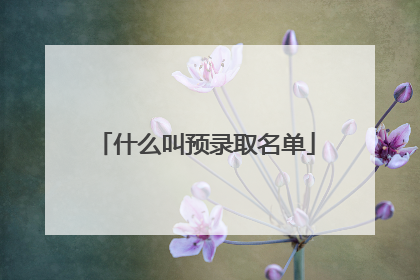 什么叫预录取名单