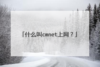 什么叫cmnet上网?