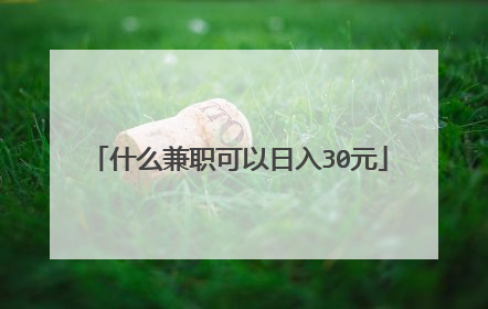 什么兼职可以日入30元
