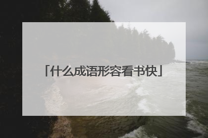 什么成语形容看书快