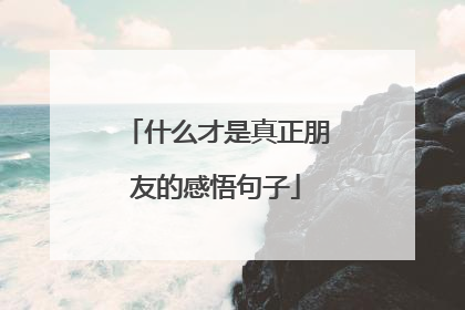 什么才是真正朋友的感悟句子