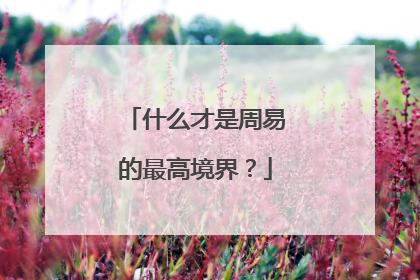 什么才是周易的最高境界?