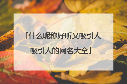 什么昵称好听又吸引人 吸引人的网名大全
