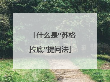 什么是“苏格拉底”提问法