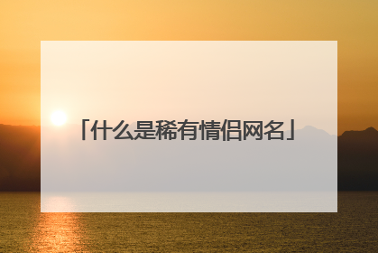 什么是稀有情侣网名