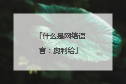 什么是网络语言:奥利给