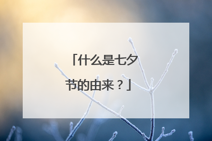 什么是七夕节的由来?