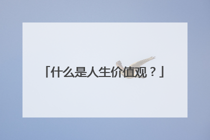 什么是人生价值观?