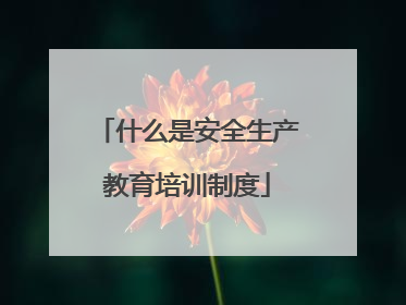 什么是安全生产教育培训制度