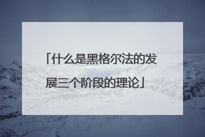 什么是黑格尔法的发展三个阶段的理论