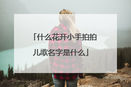 什么花开小手拍拍儿歌名字是什么