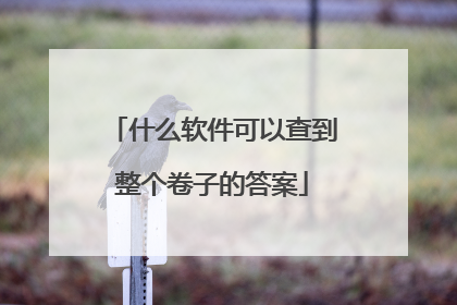 什么软件可以查到整个卷子的答案