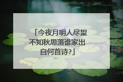 今夜月明人尽望不知秋思落谁家出自何首诗?