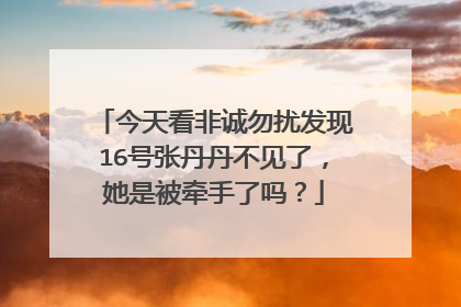 今天看非诚勿扰发现16号张丹丹不见了，她是被牵手了吗？