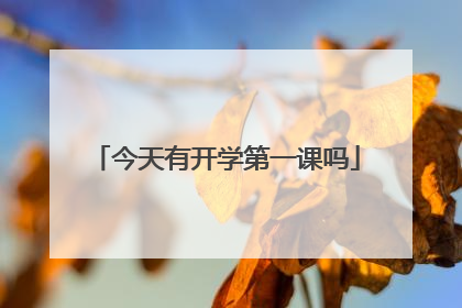 今天有开学第一课吗