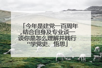 今年是建党一百周年,结合自身及专业谈一谈你是怎么理解并践行“学党史、悟思