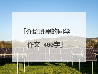 介绍班里的同学 作文 400字