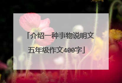 介绍一种事物说明文五年级作文400字