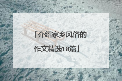 介绍家乡风俗的作文精选10篇