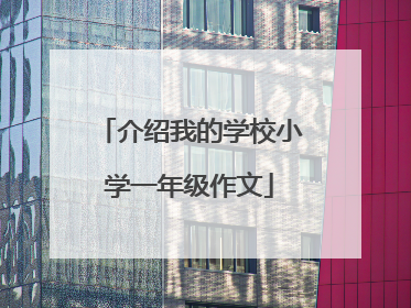 介绍我的学校小学一年级作文