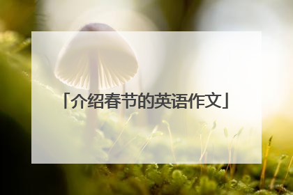 介绍春节的英语作文