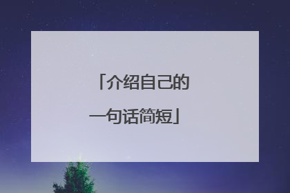 介绍自己的一句话简短