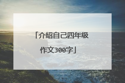 介绍自己四年级作文300字