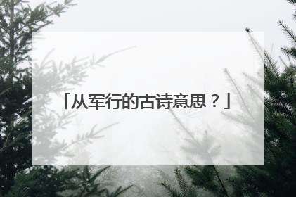 从军行的古诗意思？
